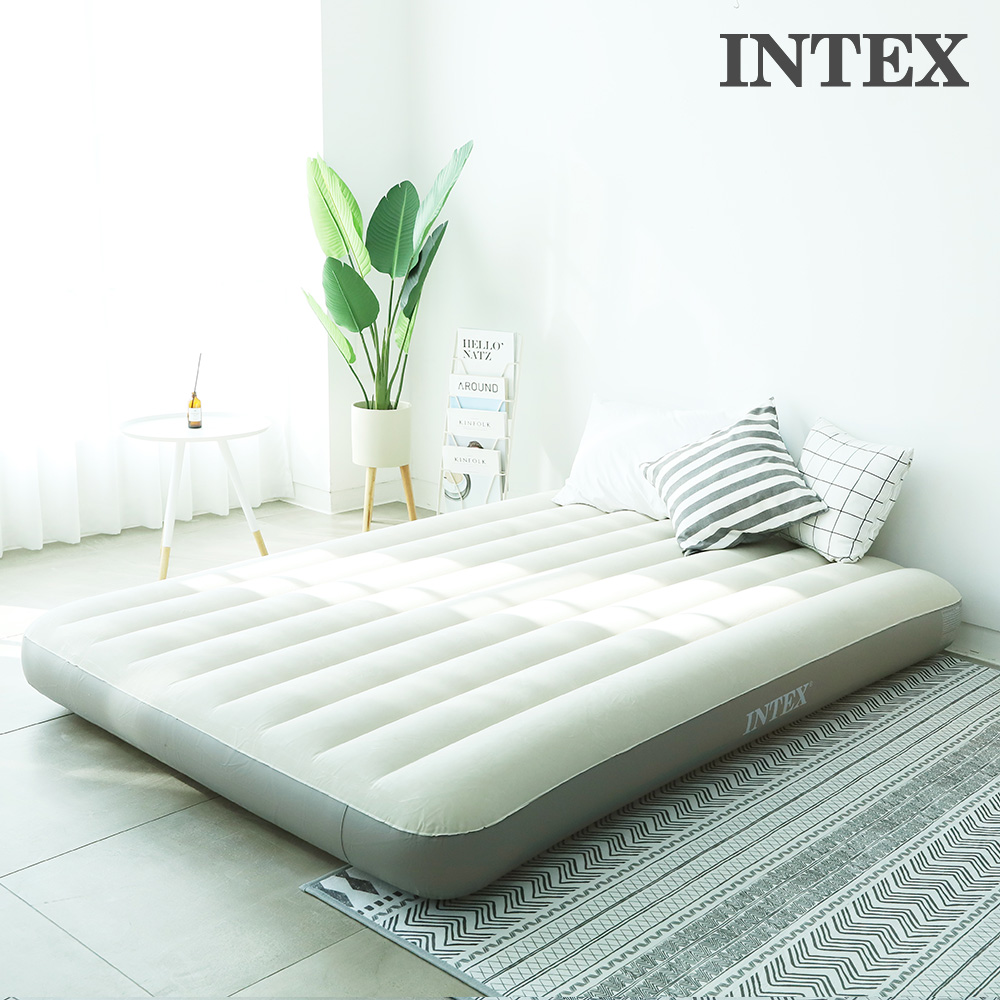 인텍스 에어매트 캠핑매트 침대 캠핑용 휴대용 매트리스 광폭싱글 아이보리
