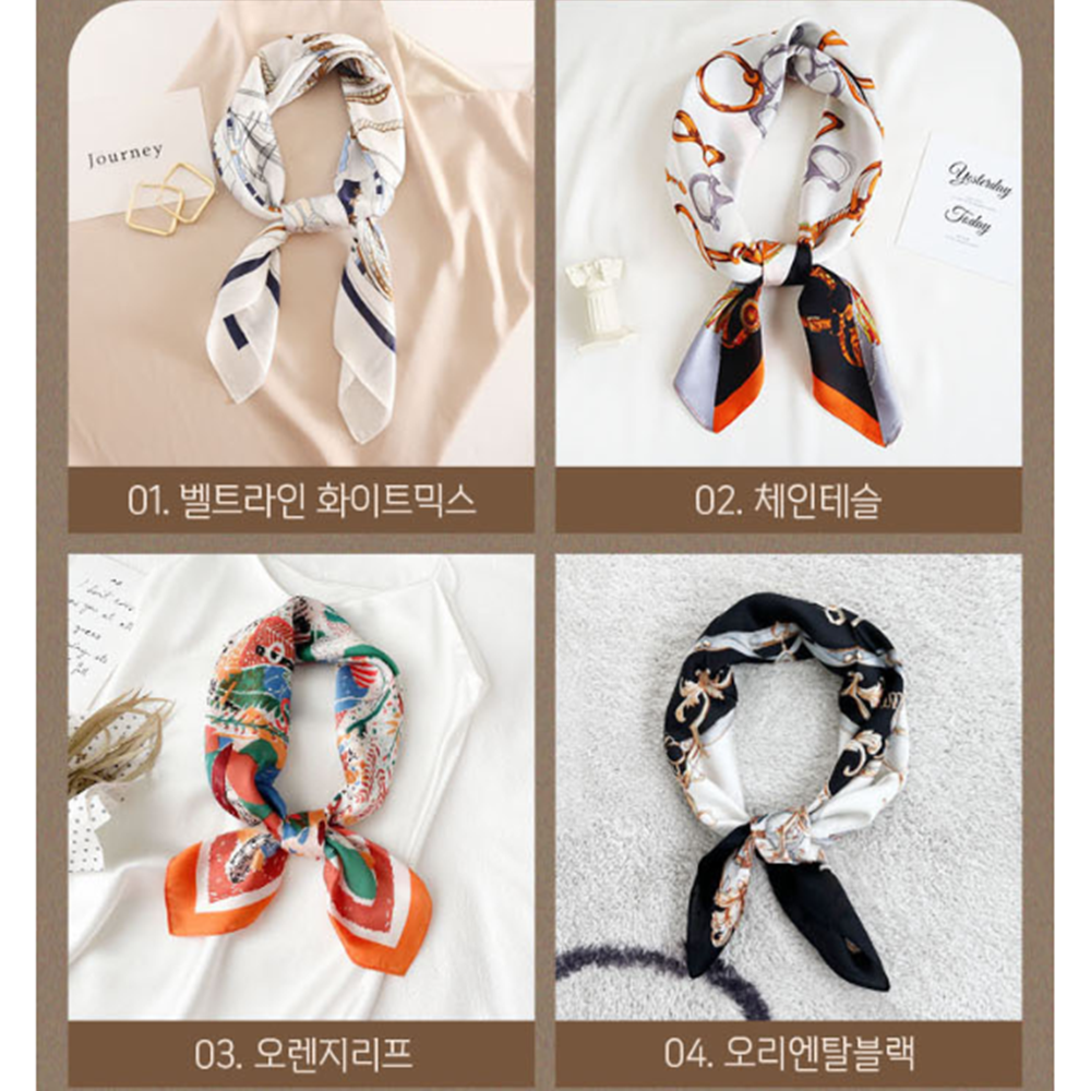 어머님스카프 마름모 사각 간절기 봄 여성 쁘띠 머플러 - 상세 이미지 4
