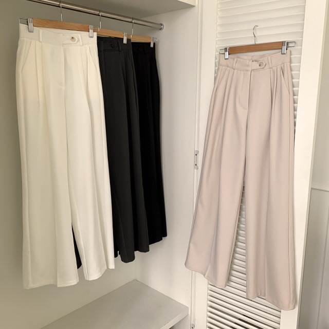 [S~2XL/숏,기본,롱] 리시 원버튼 포인트 유니크 빅와이드 트렌디 투핀턱 슬랙스 상세 이미지 55
