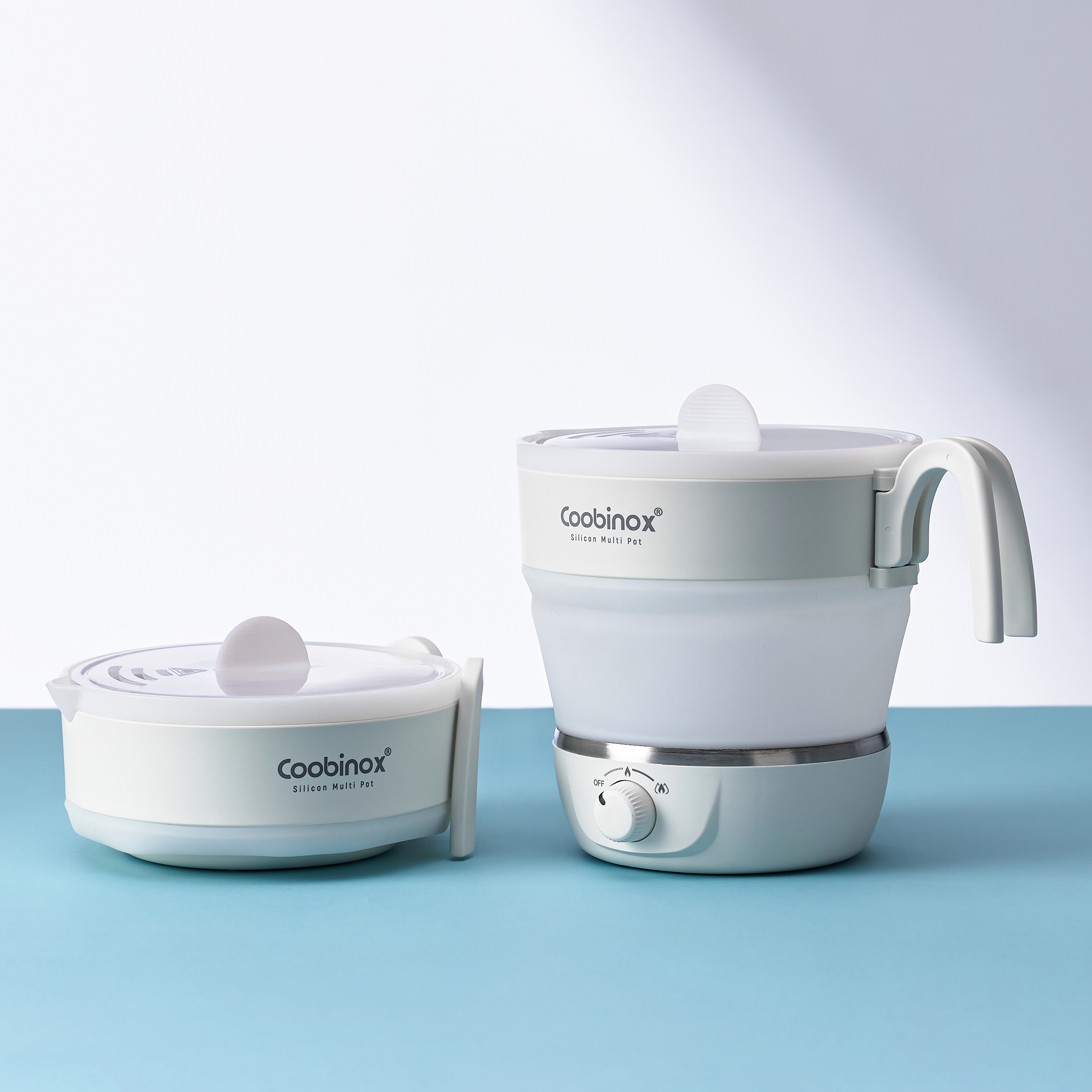 여행용 전기포트 휴대용 접이식 SUS316 스텐 커피 분유 햇반 화이트A