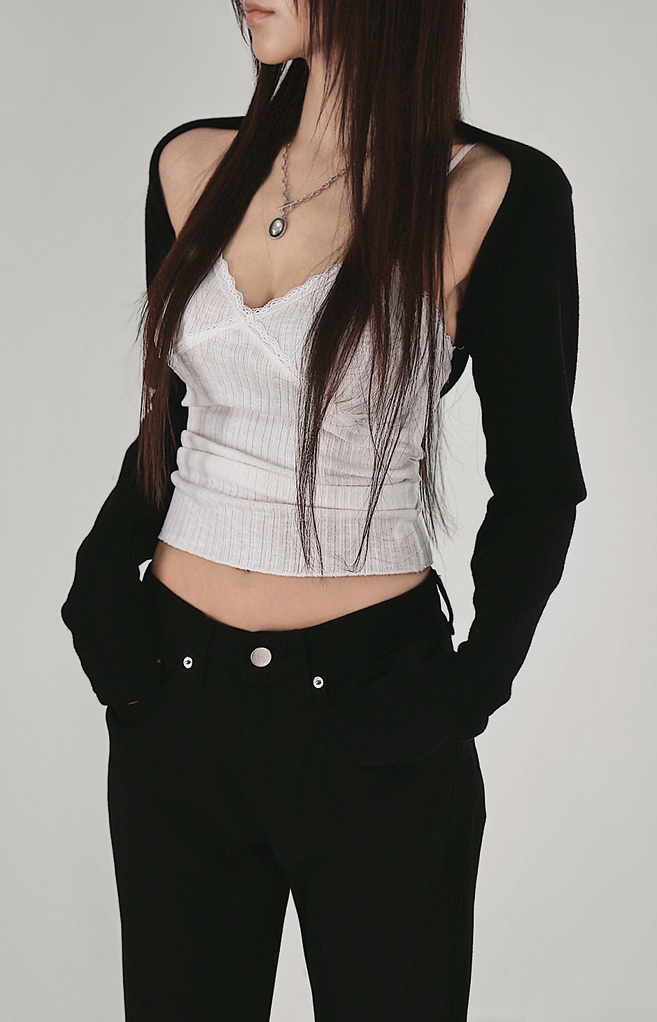 NEW BASIC RIVET COTTON SLIM WIDE SEMI BOOTCUT PANTS 뉴 베이직 리벳 코튼 슬림와이드 세미 부츠컷팬츠  (2 COLORS) 상세 이미지 18