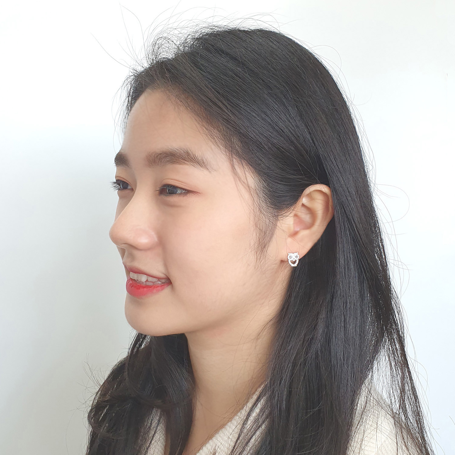 야랑쥬얼리 925실버 작은 Owl 큐빅 귀걸이 이미지 7
