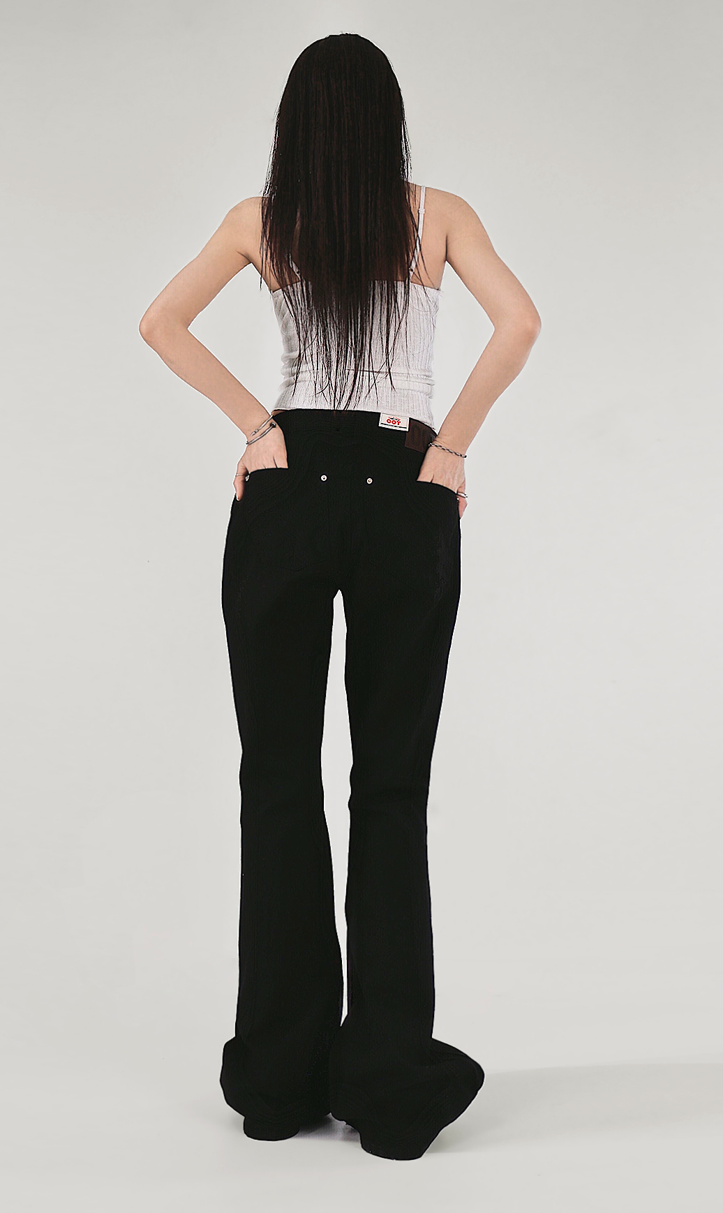 NEW BASIC RIVET COTTON SLIM WIDE SEMI BOOTCUT PANTS 뉴 베이직 리벳 코튼 슬림와이드 세미 부츠컷팬츠  (2 COLORS) 상세 이미지 13