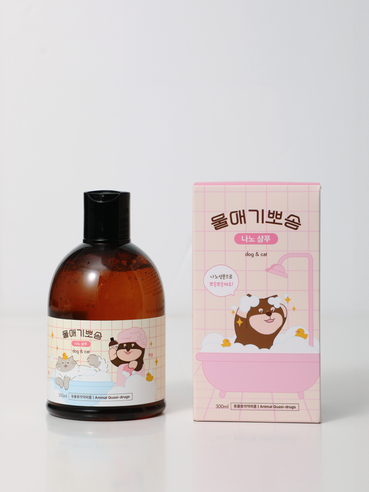 디어랩스 울애기뽀송 강아지 약용 샴푸 강아지피부각질 샴푸 베이비파우더향 300ml 1통 - 상세 이미지 4