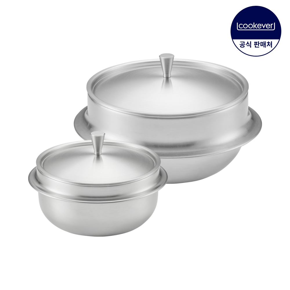 쿡에버 누보 인덕션 통3중 스텐 뚝배기 2종 세트 (S14+S18)