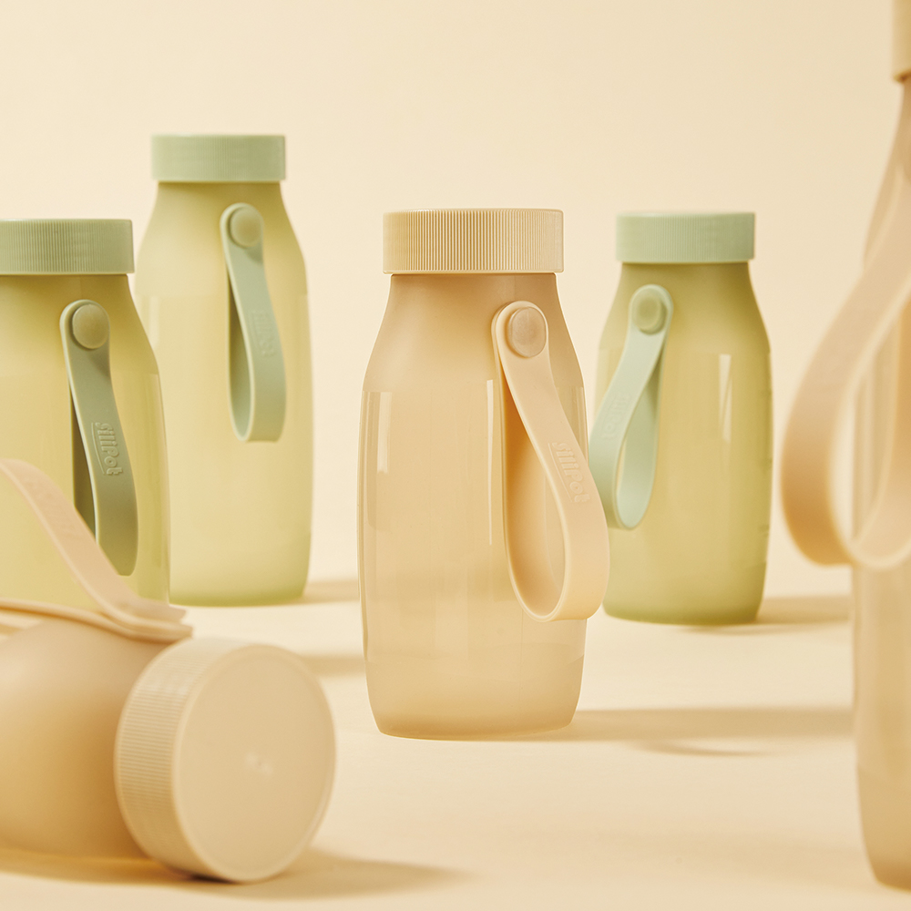 실리팟 프리미엄 실리콘 등산 운동 핸디보틀 물병  400ml 국내생산 제품 이미지