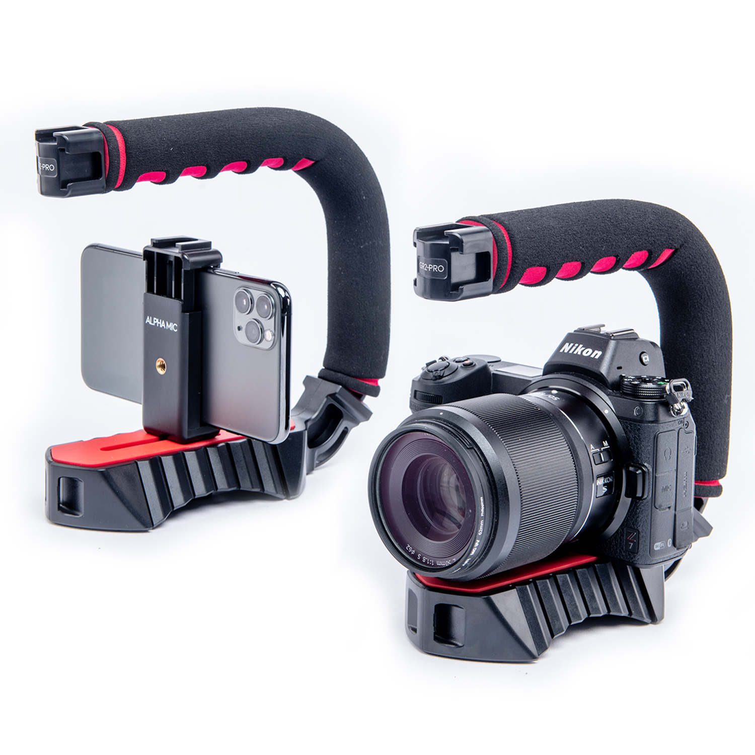 알파믹 GR2 PRO 흔들림 방지 스마트폰 카메라 그립 유튜브 동영상 방송 촬영 장비 - 상품 이미지