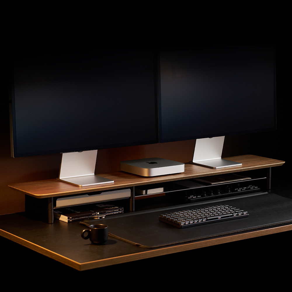 일리안 프리미엄 원목 모듈러 모니터 받침대 데스크 스탠드 선반