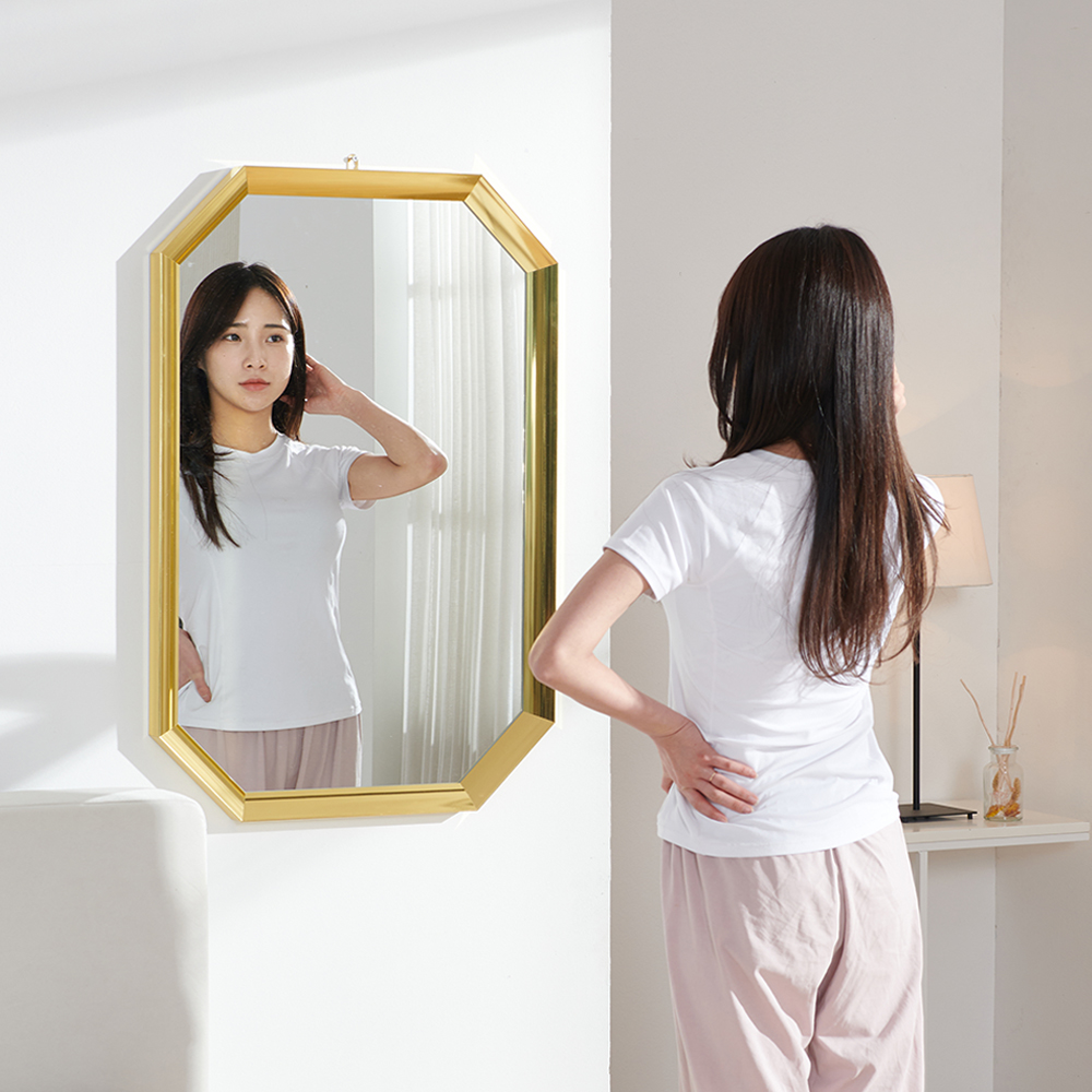 팔각 골드 벽걸이 거울 화장대 욕실 인테리어
