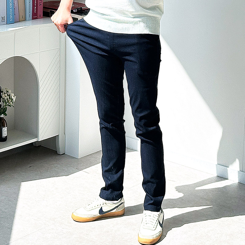 남자스판면바지 밴딩팬츠 테이퍼드핏 치노팬츠 - 상세 이미지 3