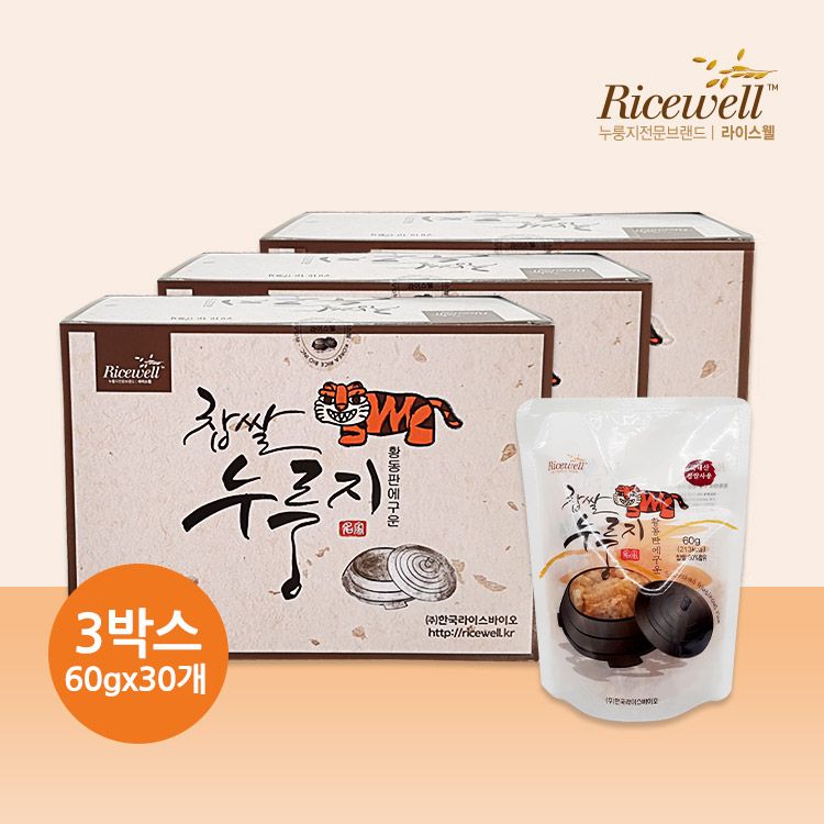 라이스웰 찹쌀누룽지 60g, 10개입, 3개