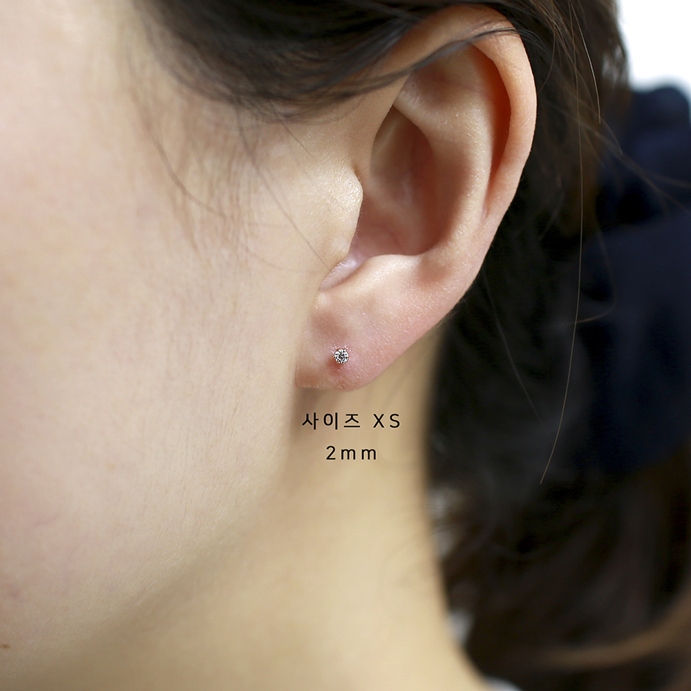 14k피어싱 14케이 초미니 얇은 귓바퀴 귓볼 아웃컨츠 이너컨츠 6발 큐빅 골드 피어싱 이미지 6