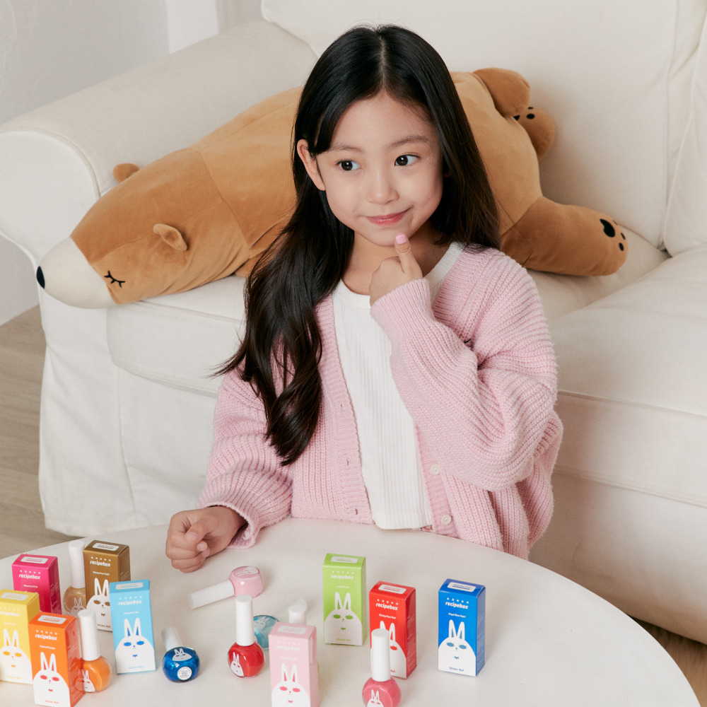 레시피박스 유아 어린이 매니큐어 3종 세트 여아 생일 선물 키즈 네일 아기 메니큐어