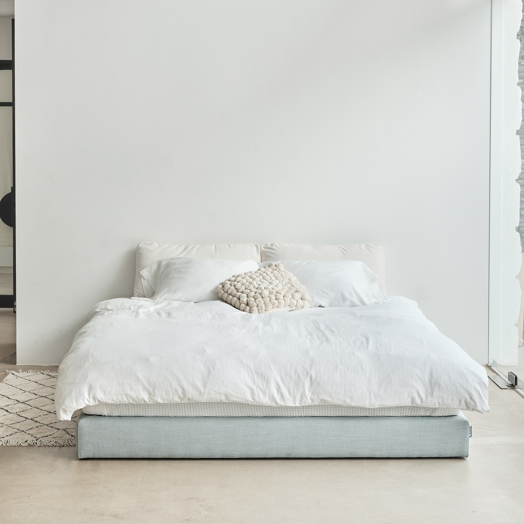 슬립퍼 라인 헤드없는 무헤드 저상형 침대프레임 파운데이션 패브릭침대 S/SS 10cm 평상형 침대