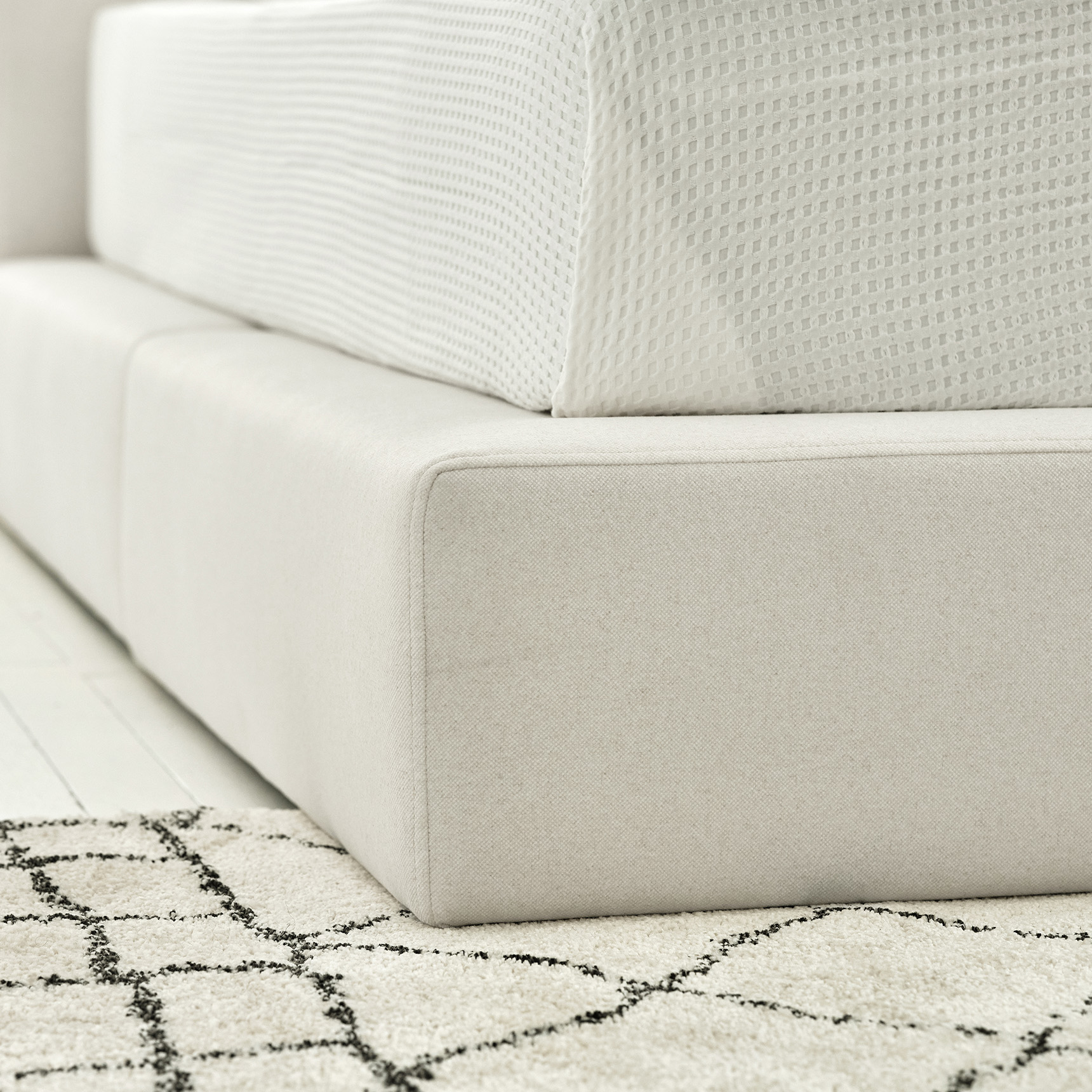 슬립퍼 라인 무헤드  침대 프레임 저상형 파운데이션 패브릭 침대 슈퍼싱글 S/SS