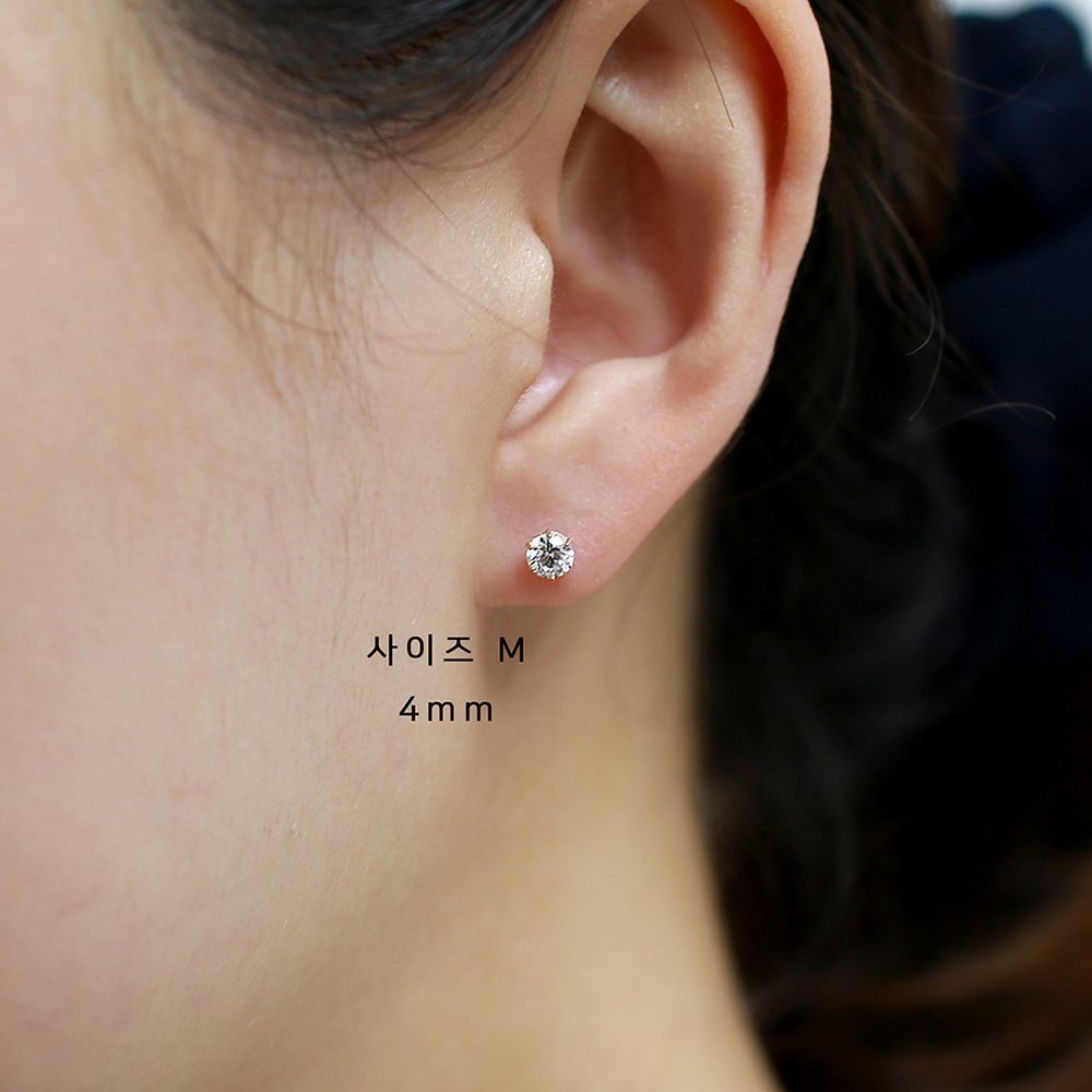 14k피어싱 14케이 초미니 얇은 귓바퀴 귓볼 아웃컨츠 이너컨츠 6발 큐빅 골드 피어싱 이미지 8