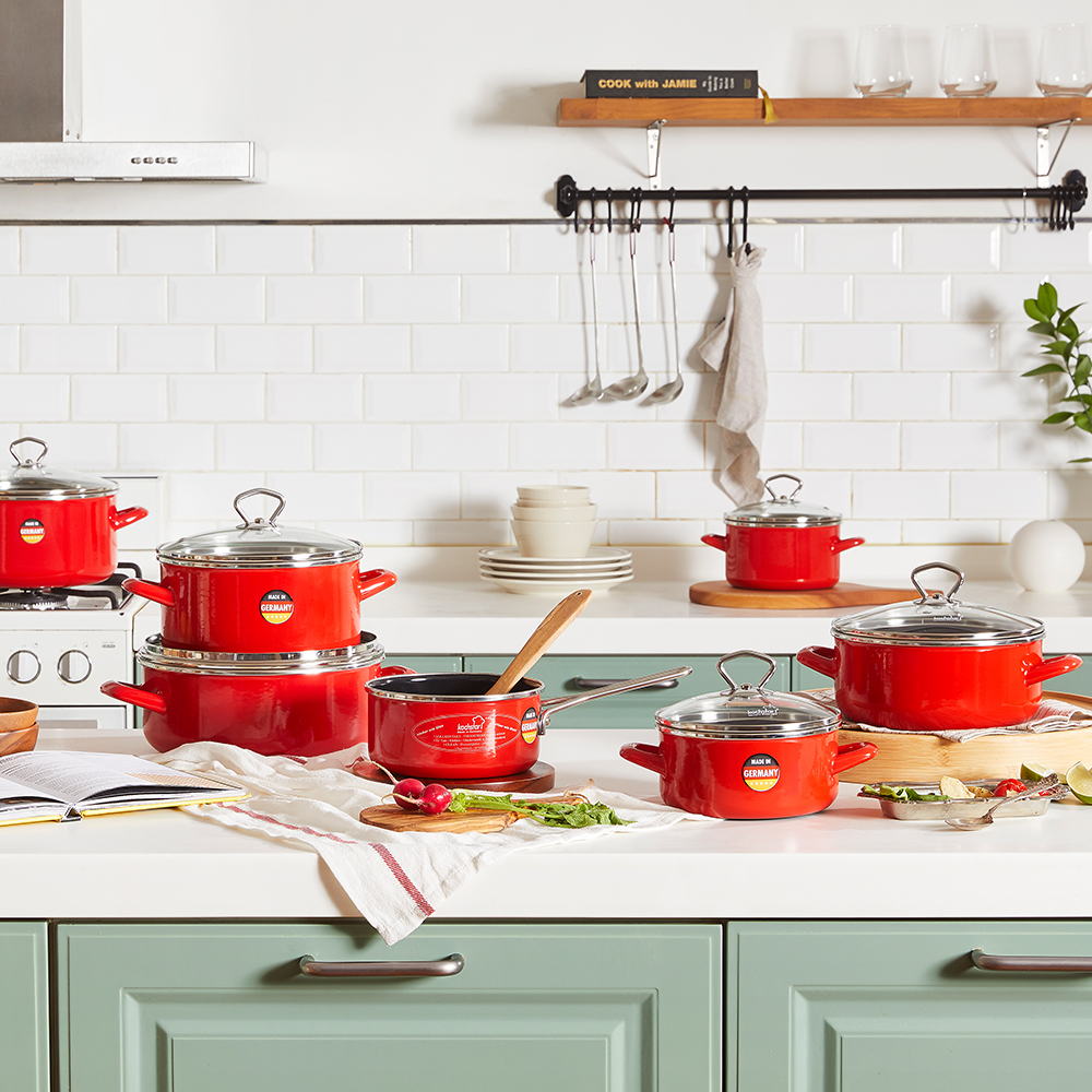 독일 콕스타 프리머스레드 인덕션 주물 솥밥 냄비세트 범랑 인덕션용 양수 편수 법랑 전골냄비 4종세트