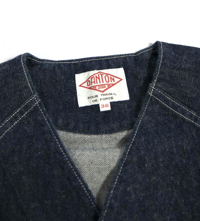 DANTON 단톤 데님 칼라리스 인디고 자켓 COLLARLESS DT-A0306 KDM - 상세 이미지 2