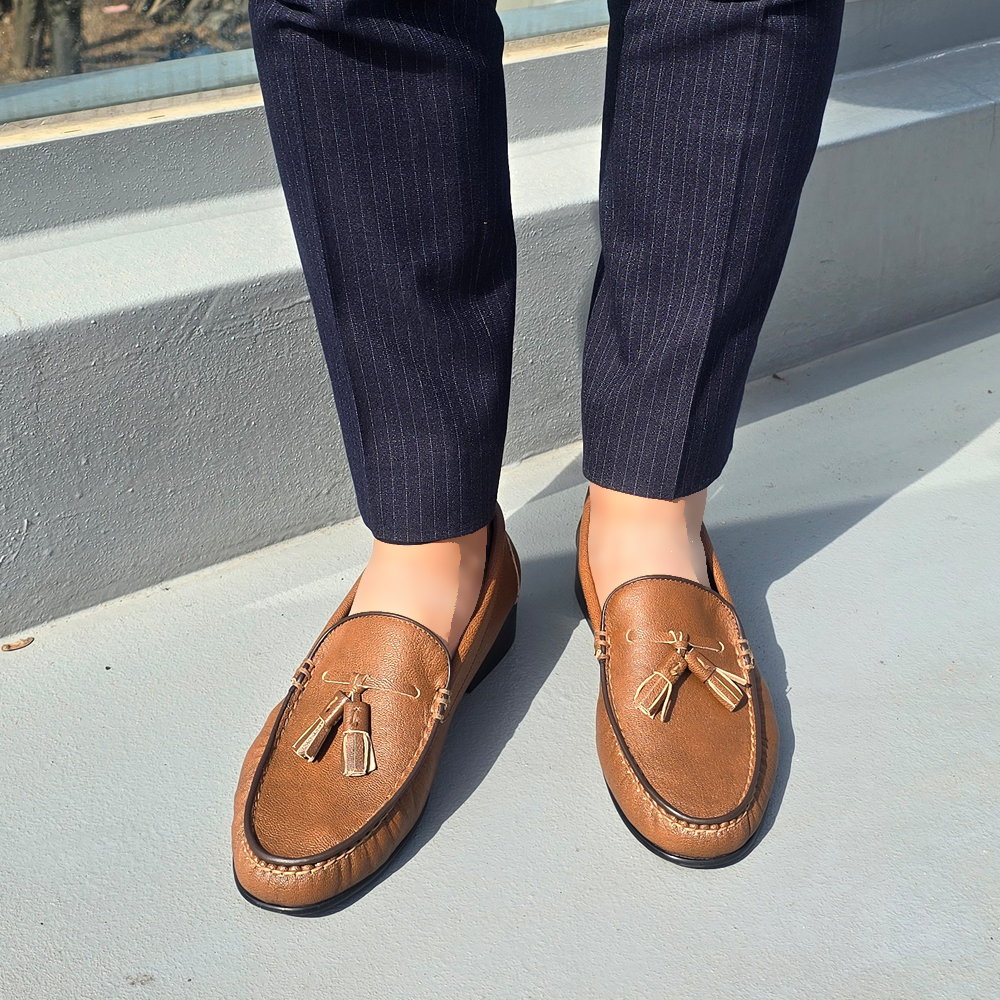 맞춤제작 양가죽 태슬구두 테슬수제화 발편한 20대남자로퍼