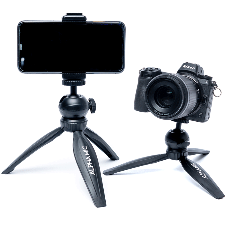 알파믹 국민 스마트폰 미니 삼각대 튼튼한 2단 트라이포드 미러리스 핸드폰 아이폰 홀더