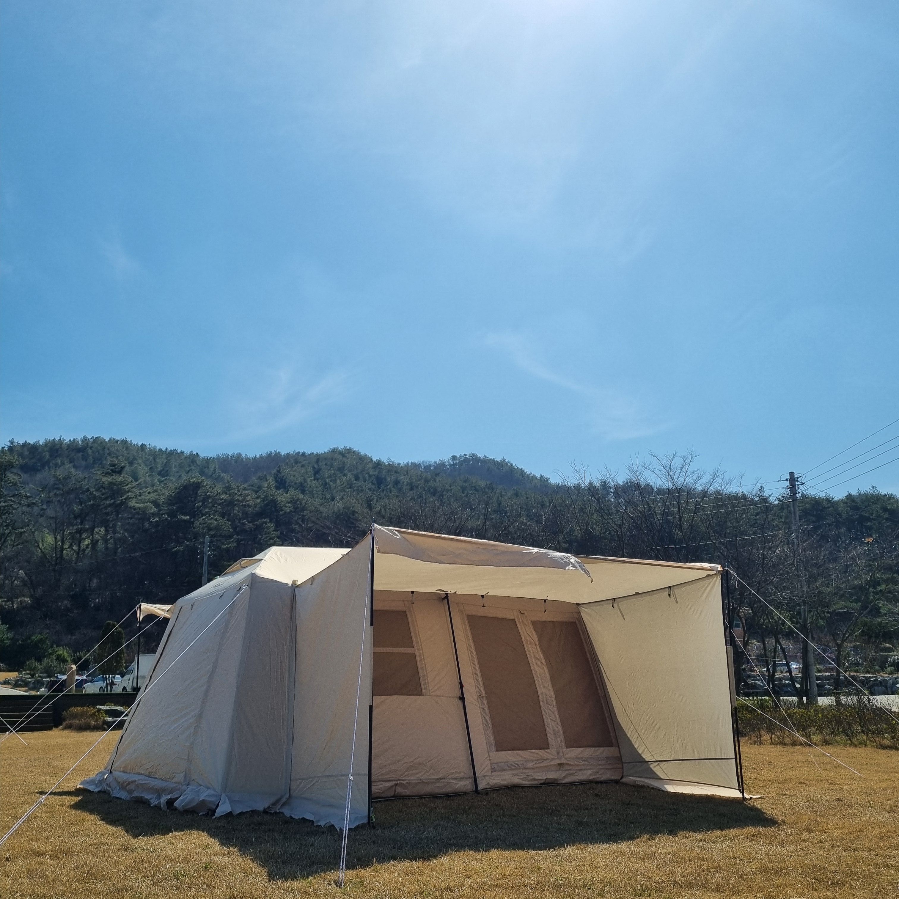 오패캐420 4인용 가족 장박 캠핑 텐트형(바닥일체형) 원터치 오토 자동 리빙쉘 거실텐트 이미지 7