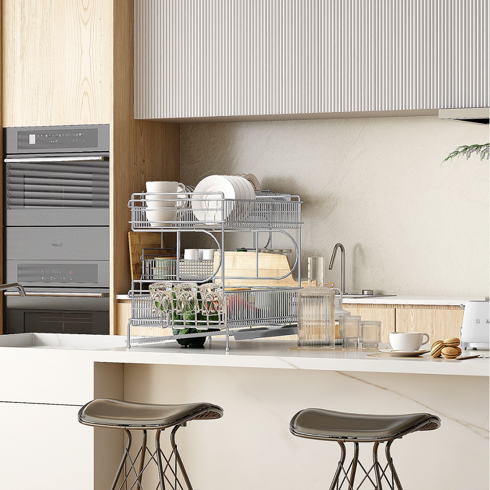 벨리체 304(18-8) 올 스텐 물빠짐 2단 세로형 그릇 설거지 식기건조대 대형