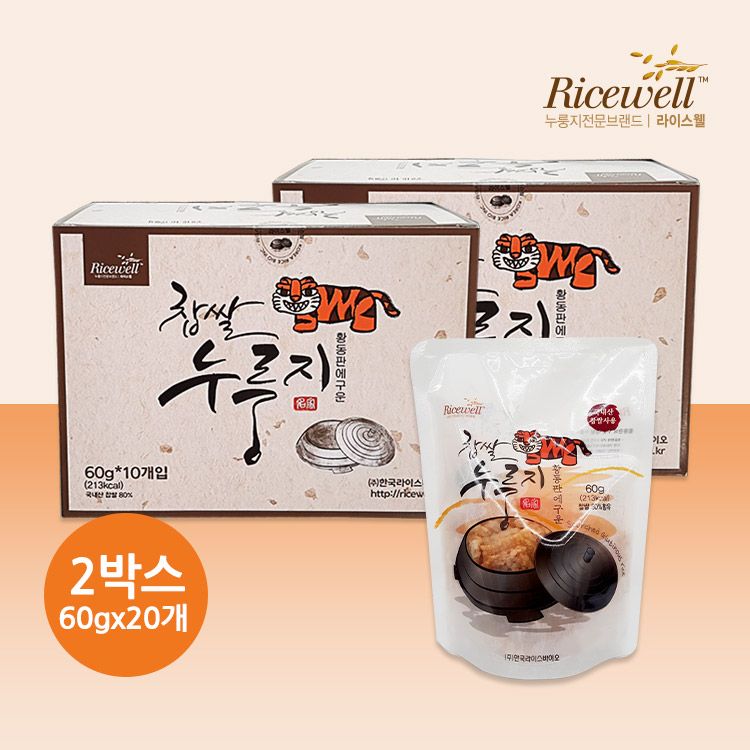 라이스웰 찹쌀누룽지 60g, 10개입, 2개