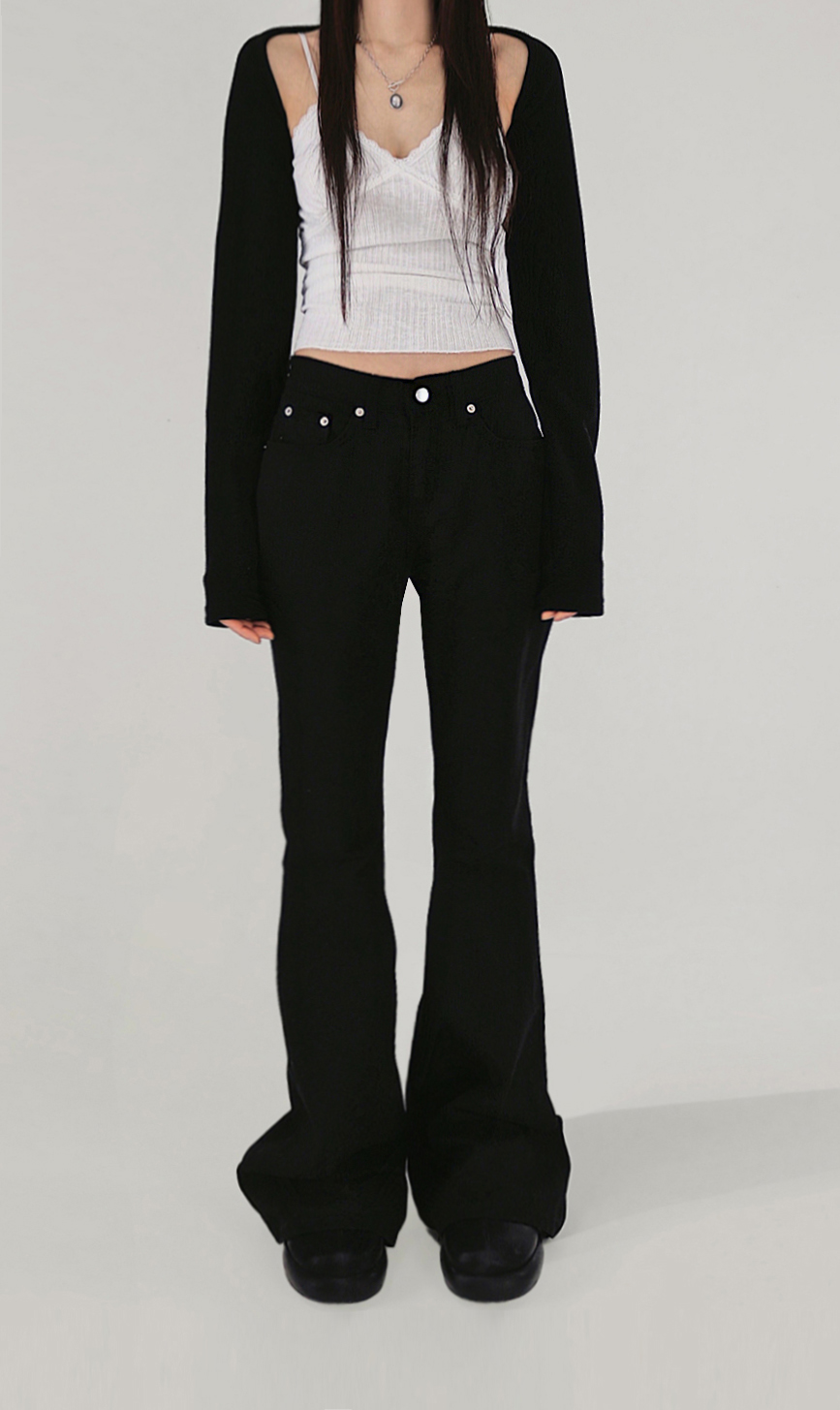 NEW BASIC RIVET COTTON SLIM WIDE SEMI BOOTCUT PANTS 뉴 베이직 리벳 코튼 슬림와이드 세미 부츠컷팬츠  (2 COLORS) 상세 이미지 1
