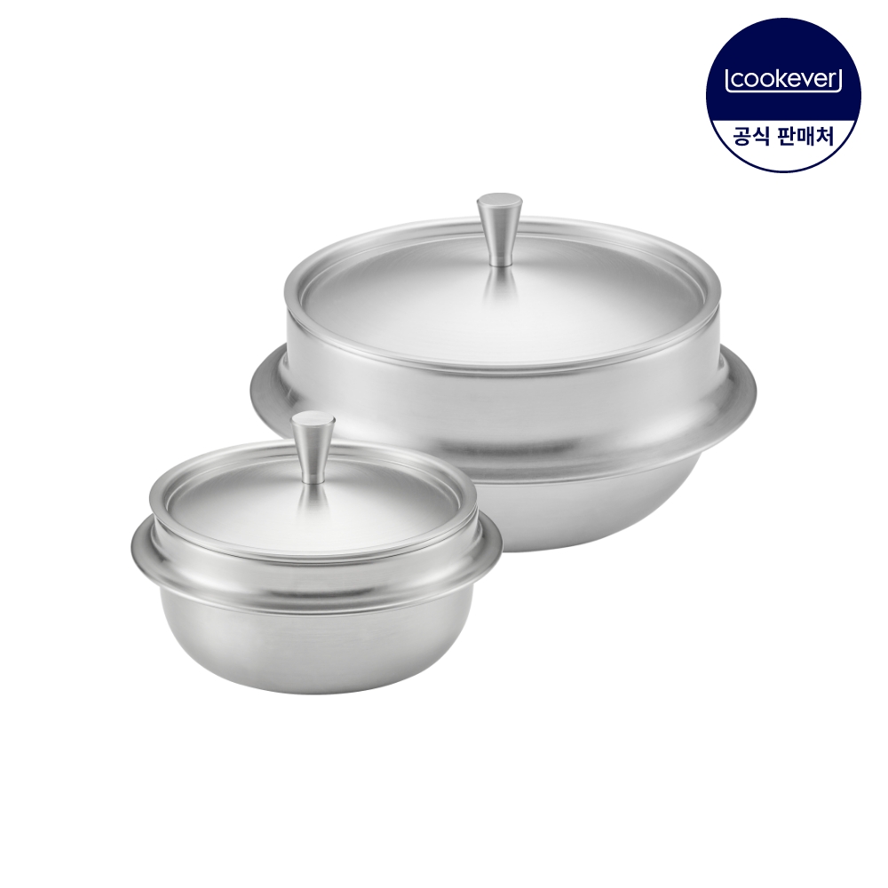 쿡에버 누보 인덕션 통3중 스텐 뚝배기 2종 세트 (S12+S16)