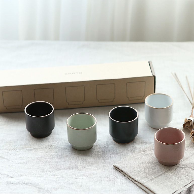 에라토 옳음 국산 도자기 소주잔 5p세트 술잔 사케잔 집들이 신혼부부선물