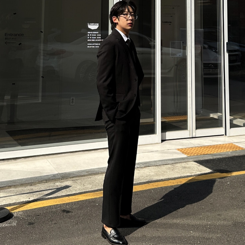 남자 피머 봄 가을 사계절 스판 면접 하객 셋업 정장 수트 세트 이미지 7