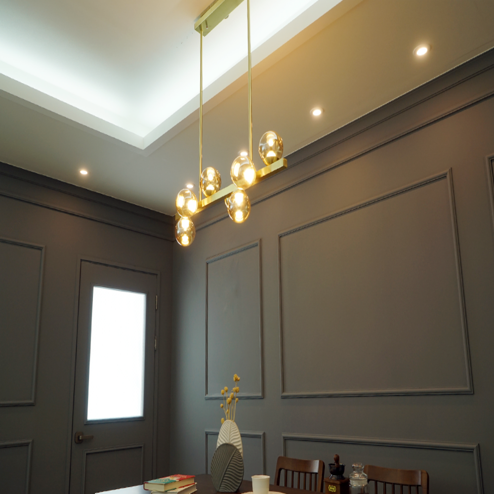 6인용식탁등 국산 LED 펜던트 주방 식탁등 골드