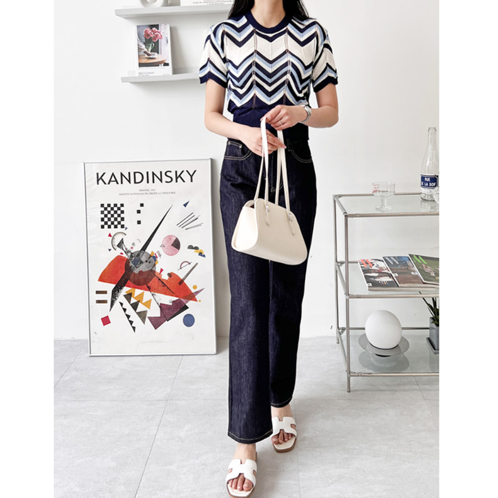 여자흑청바지 생지 일자 데님 논페이드 스트레이트 블랙진 - 상세 이미지 3