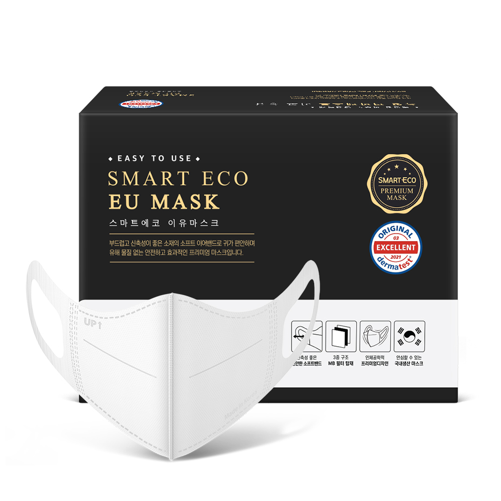 [스마트에코 이유] 성인용 화이트 50매 국내생산 새부리형 일회용 마스크