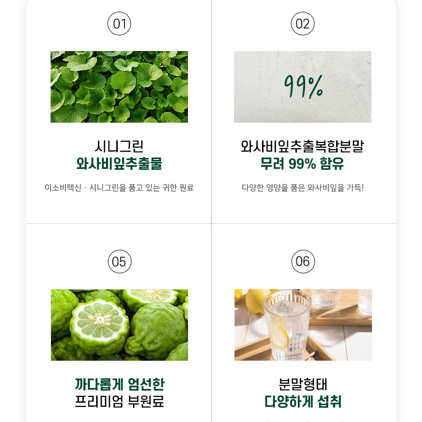 국내산 와사비잎 추출물 분말 99% 함유 가루 효능 식약처 HACCP 2통 - 상세 이미지 4