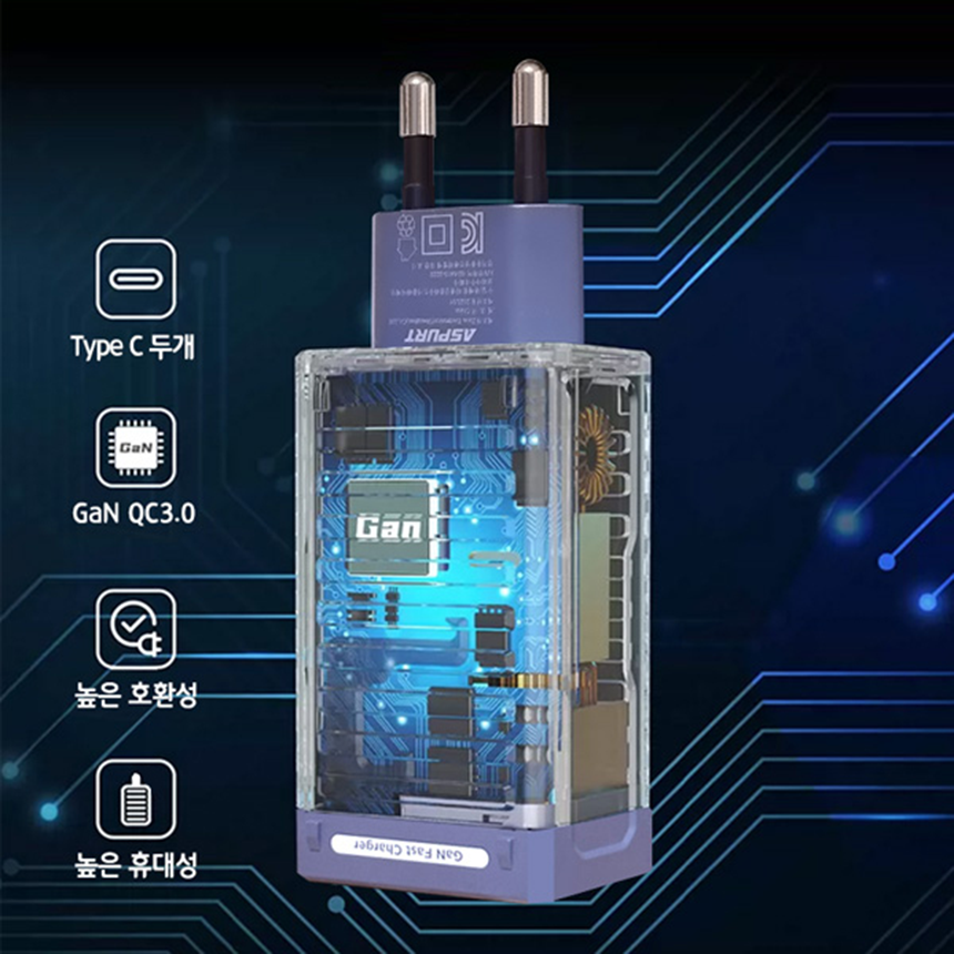 스마트라이프 65W GAN 초고속 멀티충전기 3in1 화이트 - 상세 이미지 4