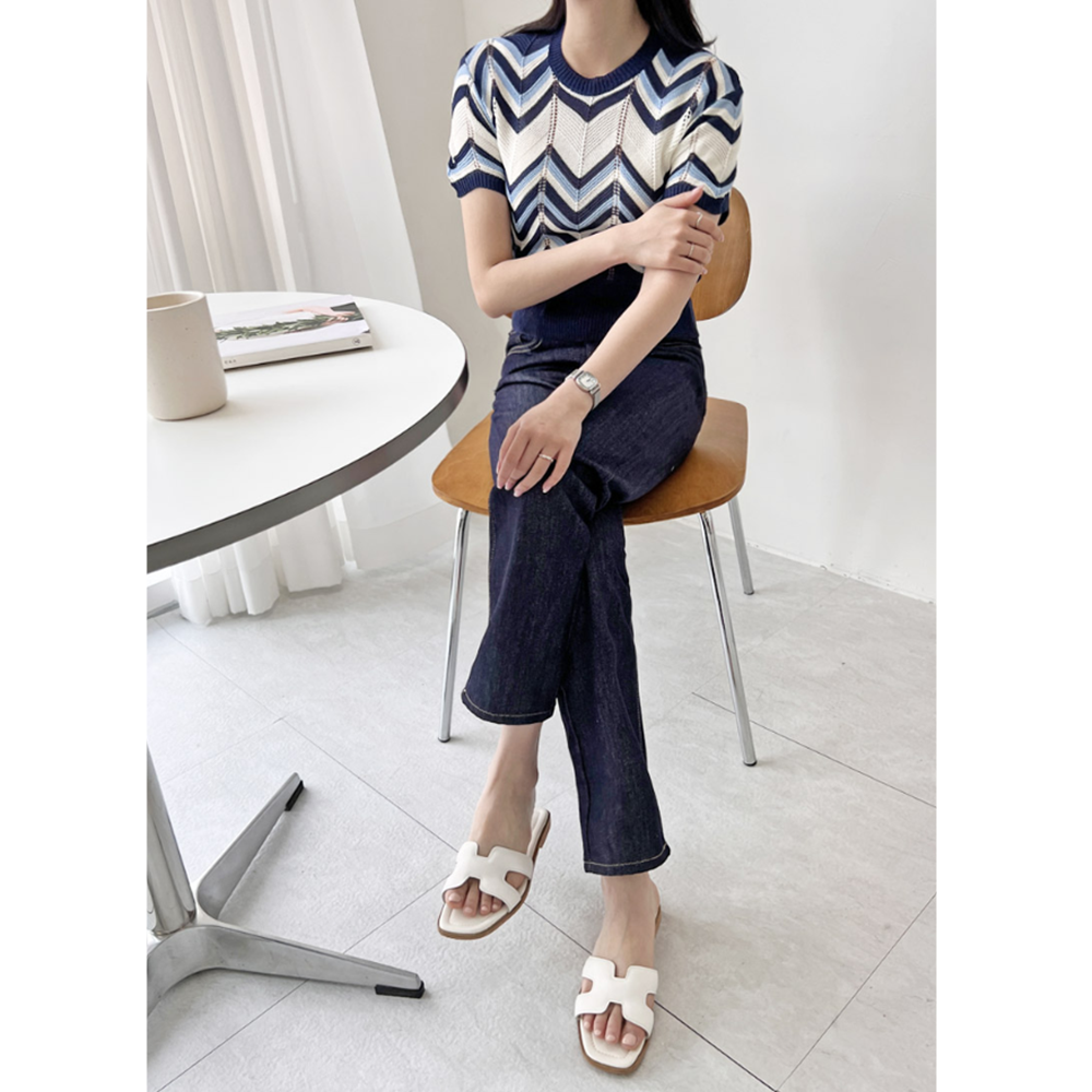 여자흑청바지 생지 일자 데님 논페이드 스트레이트 블랙진 - 상세 이미지 5