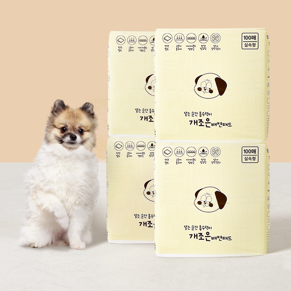 [N도착보장] 개조은 강아지 배변 패드 소형(실속형) 18g/50x40cm, 100매입, 4개