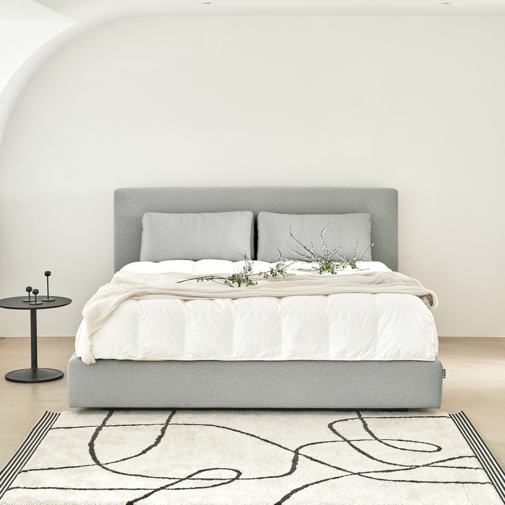 슬립퍼 라인 침대프레임 저상형 패브릭 침대 LK 라지킹