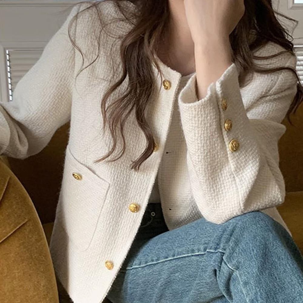 트위드자켓 봄 가을 아이보리