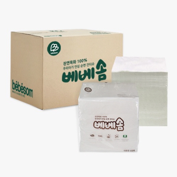 베베솜 대용량 건티슈 무표백 순면 360매