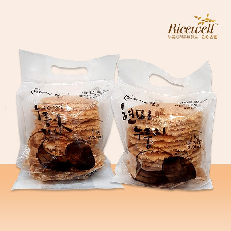 라이스웰 백미누룽지1kg+현미누룽지1kg