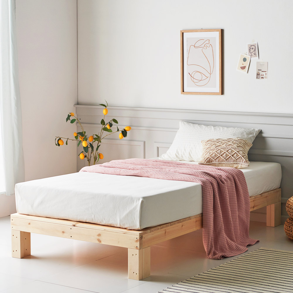 무헤드 평상형침대 바닥 프레임 매트리스깔판 조립식 틀 상판 미니 싱글