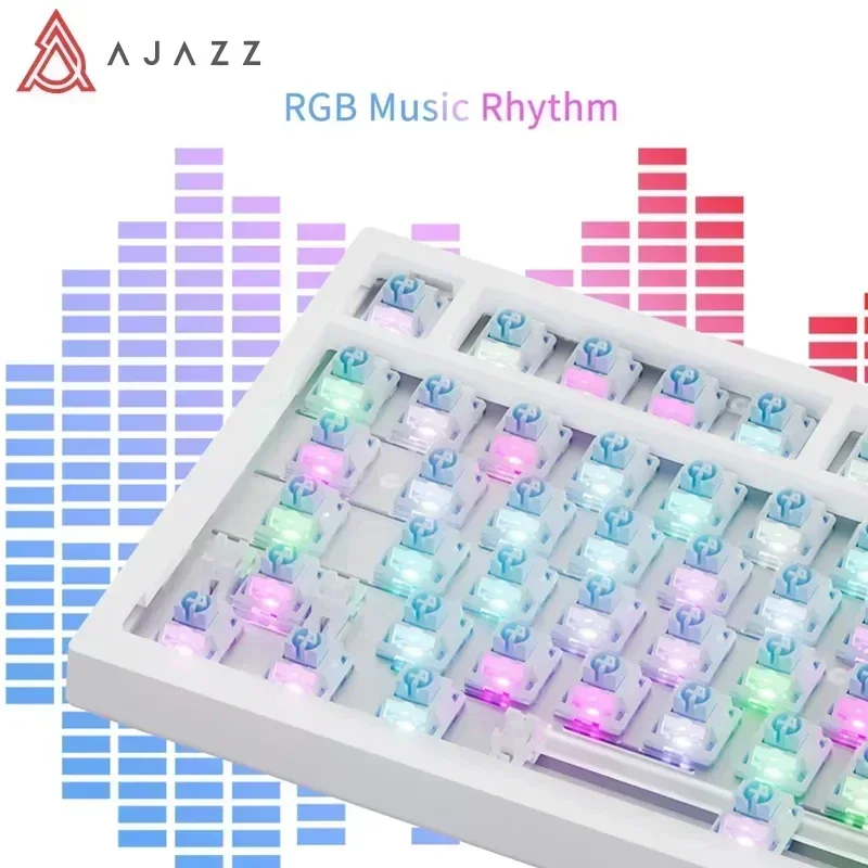 AJAZZ AK820 기계식 키보드 다기능 노브 가스켓 유선 무선 키보드 화이트 청축 - 상세 이미지 3