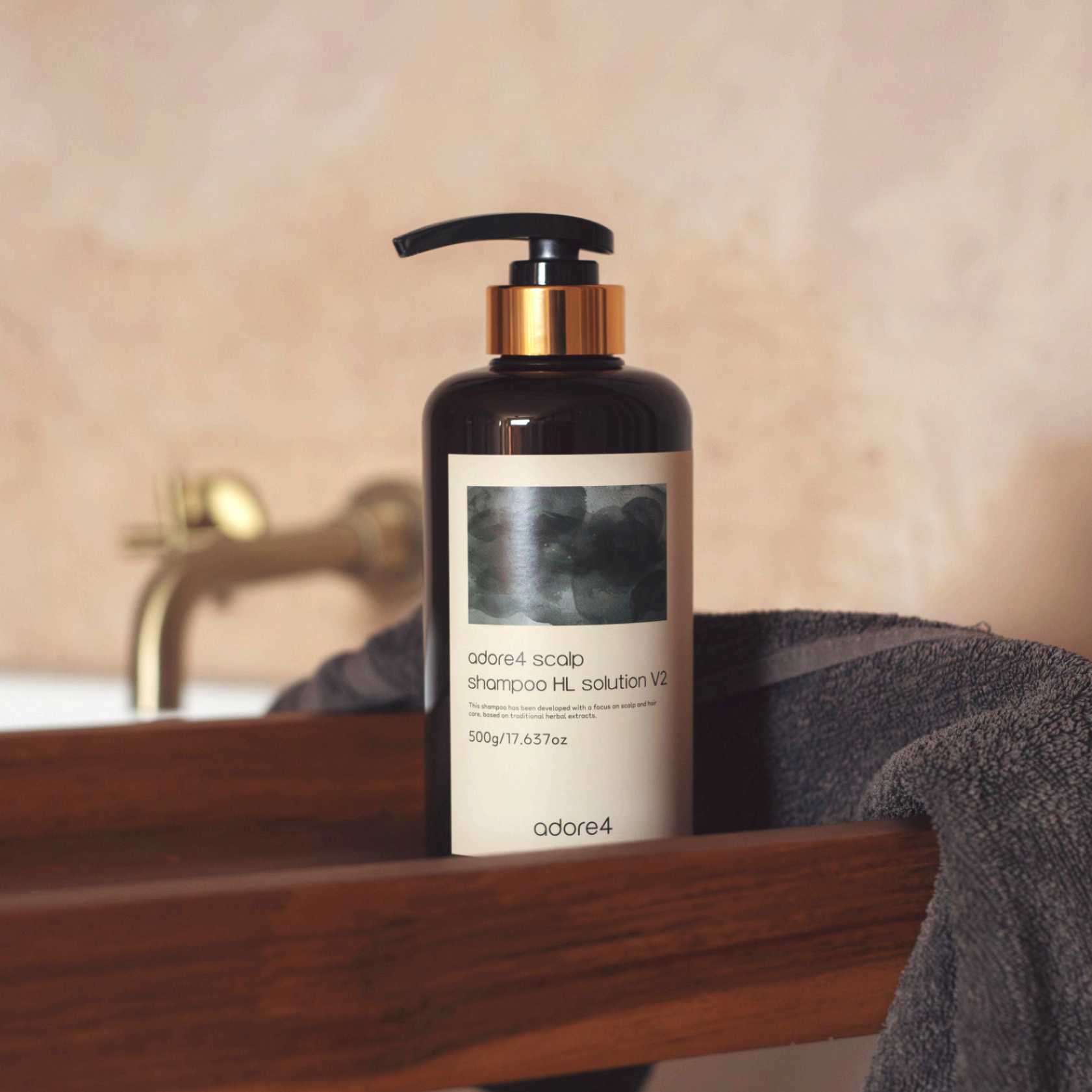 어도어포 HL솔루션 V2 약산성 쏘팔메토 흑삼 흑곡 맥주효모 커피 두피케어 샴푸 500g