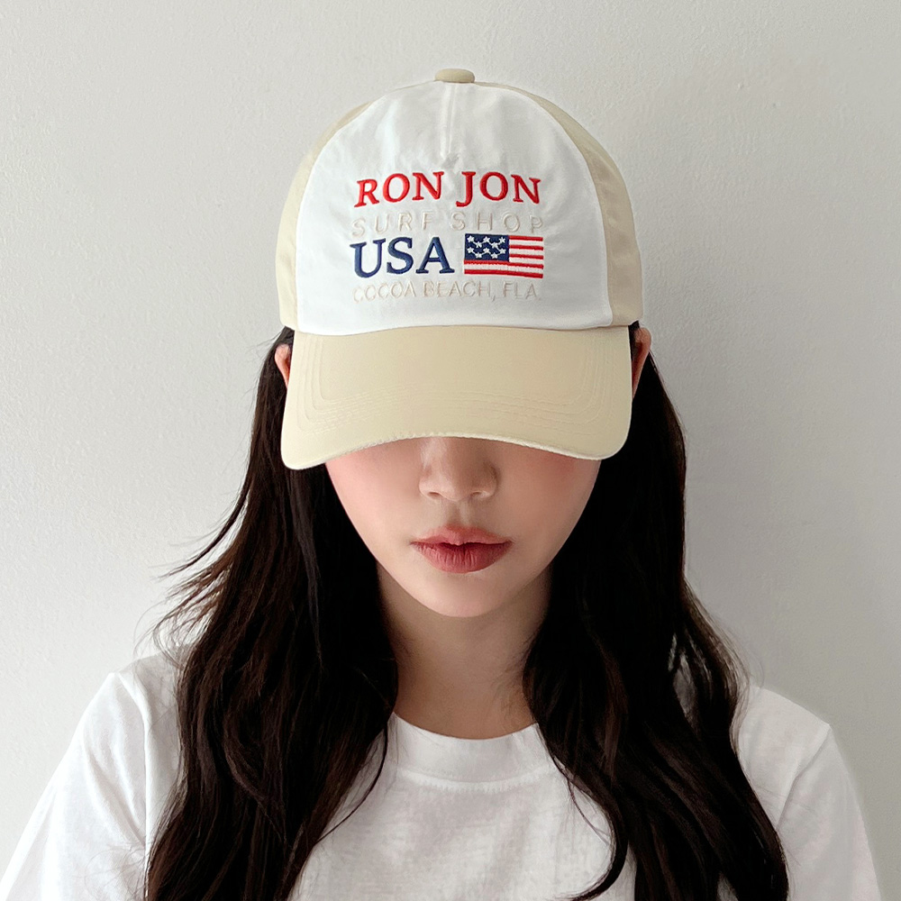 바스락 가벼운 나일론 USA레터링 볼캡 캐주얼 여름 야구모자 남녀공용 제품 이미지