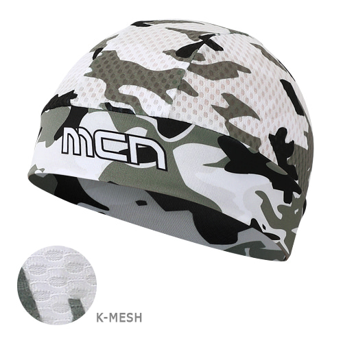 MCN 자전거모자 스컬캡 자전거속모자 카모 화이트 - 상품 이미지