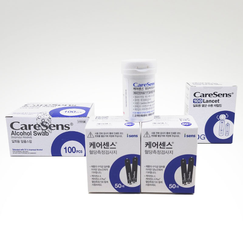 아이센스 케어센스 혈당시험지 100매+솜100+침100 혈당측정검사지