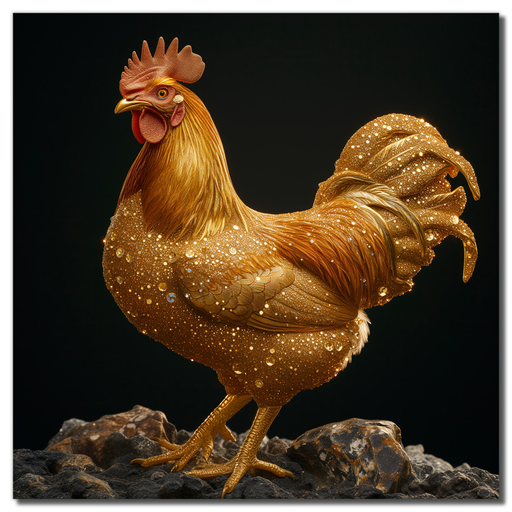 황금 독수리 80x80cm 무광화이트 알루미늄액자 동물그림 - 상세 이미지 2