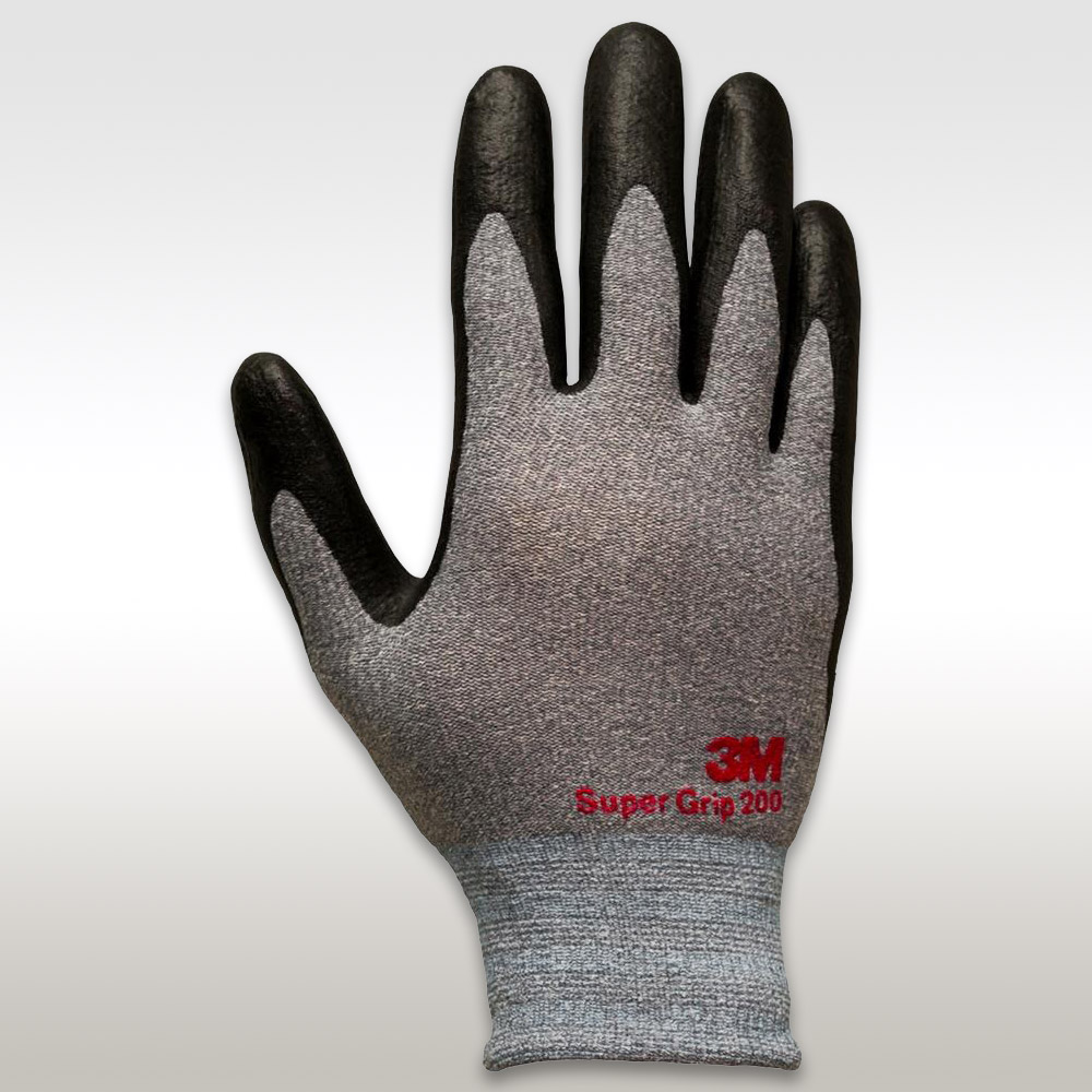 3M NBR폼코팅장갑 슈퍼그립 200 10조 회색 S 안전장갑